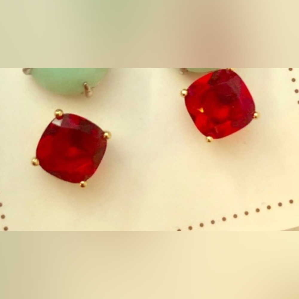 Stella & Dot Red Jewelled Studs